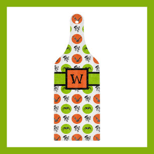 Tabla De Cortar Patrón personalizado de Halloween con monograma