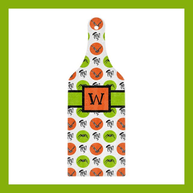 Tabla De Cortar Patrón personalizado de Halloween con monograma (Subido por el creador)