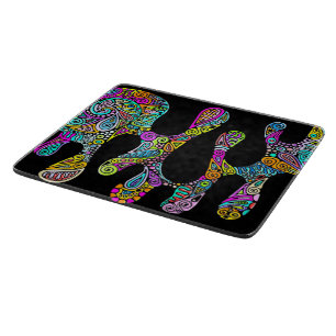 Tabla De Cortar Patrón Pintado A Mano Y Digitalmente Art. 28