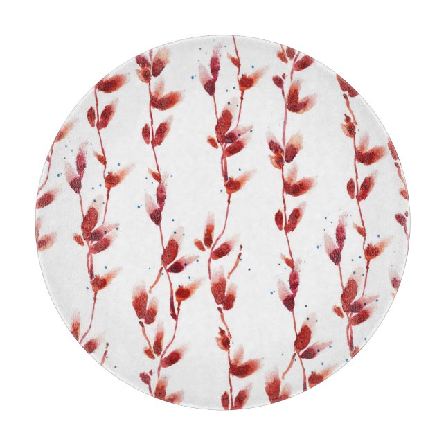 Tabla De Cortar Patrón Pussy-Willow: Belleza de la naturaleza. (Anverso)