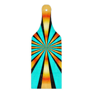 Tabla De Cortar Patrón radial negro Naranja turquesa