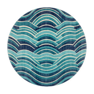 Tabla De Cortar Patrón repetitivo de olas oceánicas geométricas az