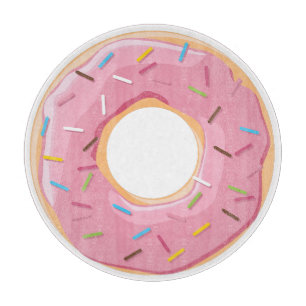 Tabla De Cortar Patrón Retro Colorido de Donas Minimalista Fiesta 