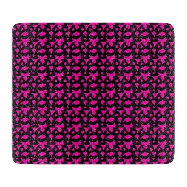 Tabla De Cortar Patrón Rosa Abstracto (Anverso)