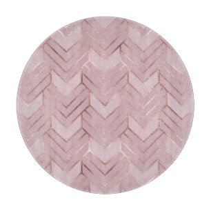 Tabla De Cortar Patrón Rosa Purpurina de los corazones dorados.