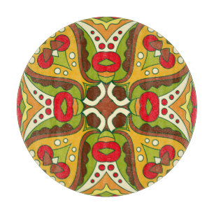 Tabla De Cortar Patrón Seamless de Estilo Étnico Oriental