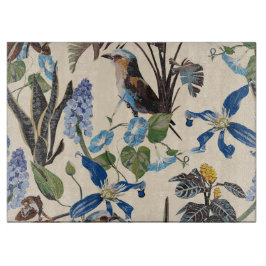 Tabla De Cortar Patrón silvestre vintage tropical con ave.