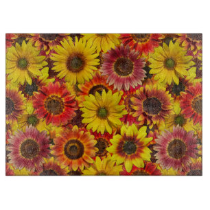 Tabla De Cortar Patrón sin foco de los girasoles