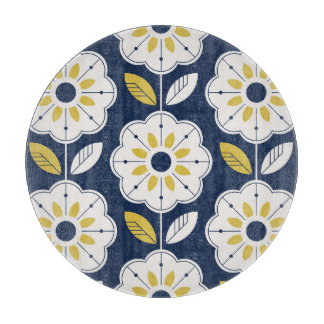 Tabla De Cortar Patrón sin problemas de color Floral estilo escand
