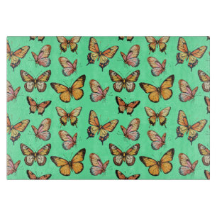 Tabla De Cortar Patrón sin soldadura de mariposa. Mariposa monarca