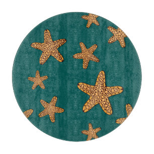 Tabla De Cortar Patrón Starfish Naranja