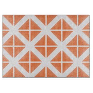 Tabla De Cortar Patrón triangular de moda naranja