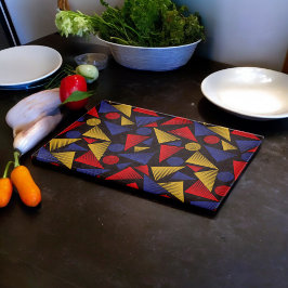 Tabla De Cortar Patrón triangular multicolor