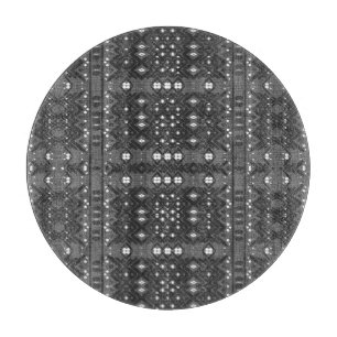 Tabla De Cortar Patrón tribal gris blanco negro   