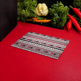 Tabla De Cortar Patrón tribal rojo y negro