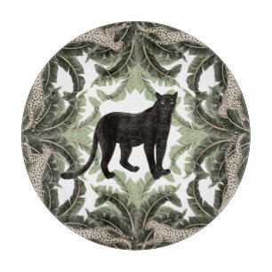 Tabla De Cortar Patrón tropical de guepardo de árbol bananero