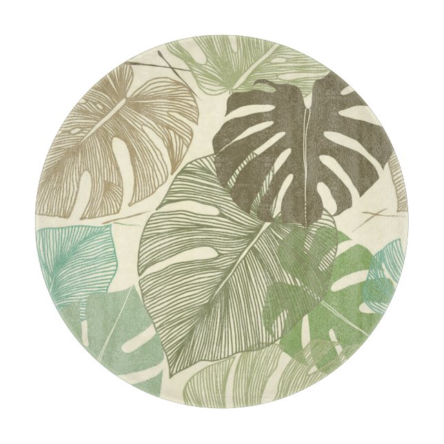 Tabla De Cortar Patrón trópico de monastera retro a mano (Anverso)