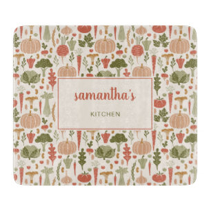 Tabla De Cortar Patrón vegetal Nombre personal vegetariano