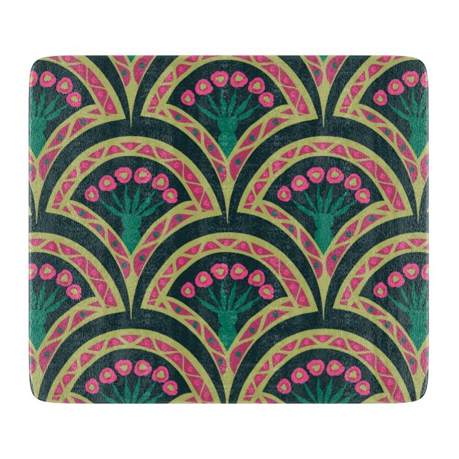 Tabla De Cortar patrón verde en forma de cáscara (Anverso)