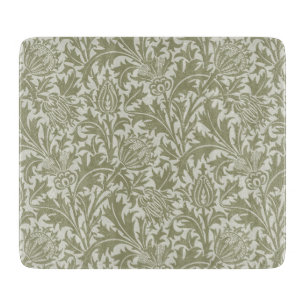 Tabla De Cortar Patrón verde William Morris Thistle Sage