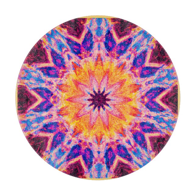 Tabla De Cortar Patrón vibrante arte de poder (Anverso)