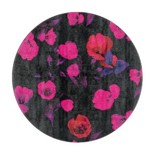 Tabla De Cortar Patrón vintage de tulipanes florales y estilizados