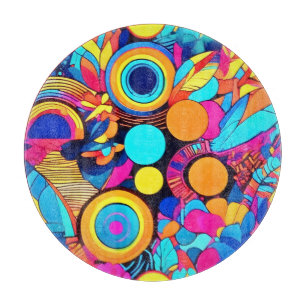 Tabla De Cortar Patrones abstractos geométricos vibrantes