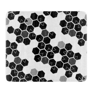 Tabla De Cortar Patrones de datos hexadecimales blancos y negros l