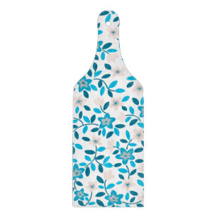 Tabla De Cortar Patrones de flores de primavera sin costura azul b