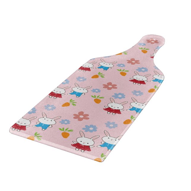 Tabla De Cortar Patrones de pequeños conejos (Borde)