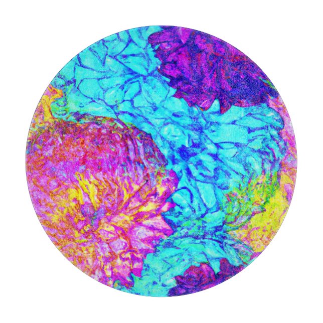 Tabla De Cortar Patrones florales audaces y bellos arte (Anverso)