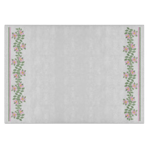 Tabla De Cortar Patrones rosados de rosa de la rosa del perro: tab