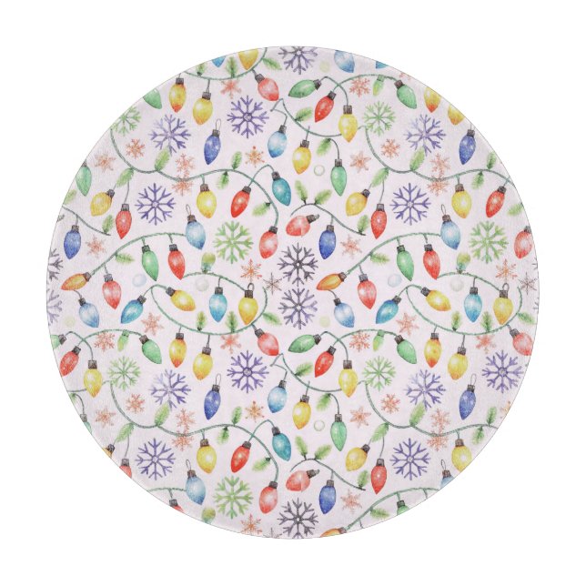 Tabla De Cortar Pattern Retro Christmas Lights (Anverso)
