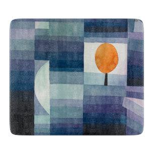 Tabla De Cortar Paul Klee Heraldo de Otoño Azul Moderno Abstracto