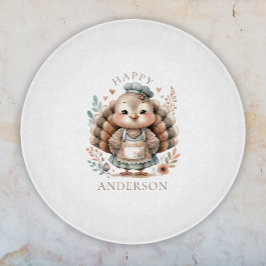 Tabla De Cortar Pavo Feliz Texto Personalizado Personalizado