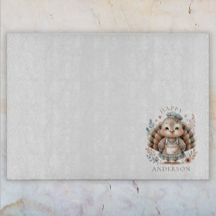 Tabla De Cortar Pavo Floral Chic Personalizado