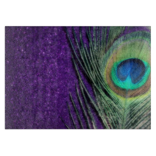 Tabla De Cortar Pavo real púrpura imponente