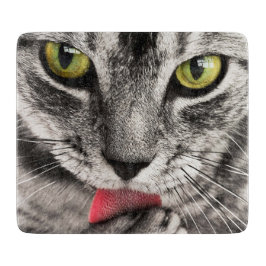 Tabla De Cortar Paw de golpes de gatos en tabby