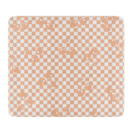 Tabla De Cortar Peach Fuzz Cherry Gingham Pattern