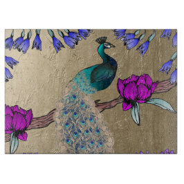 Tabla De Cortar Peacock En Oro