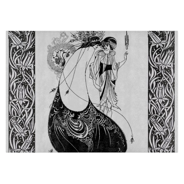 Tabla De Cortar Peacock Skirt Beardsley Art Nouveau (Anverso)