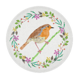 Tabla De Cortar Pechirrojo, ave de Navidad