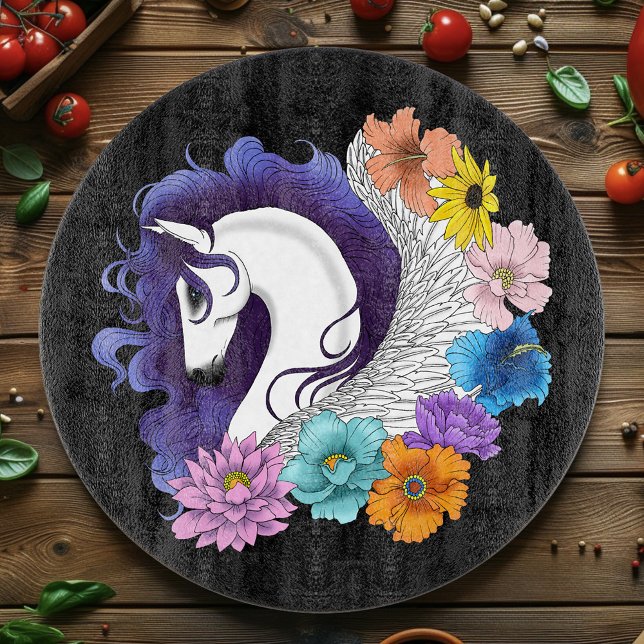 Tabla De Cortar Pegasus Floral Negro (Subido por el creador)