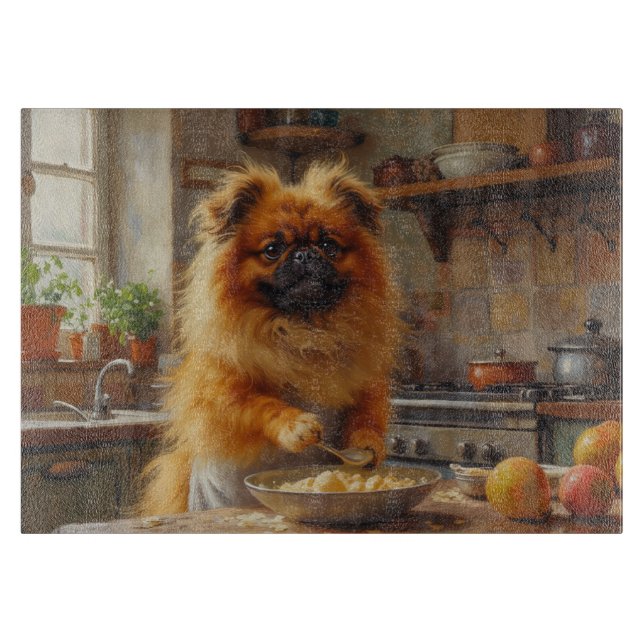 Tabla De Cortar Pekingese Cooking in Kitchen (Anverso)