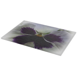 Tabla De Cortar Pensamiento morado y blanco
