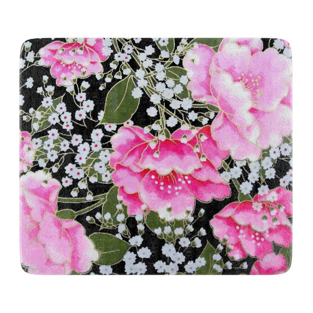 Tabla De Cortar Peonies en el arte japonés (Anverso)