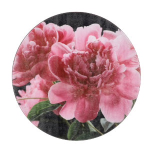Tabla De Cortar Peony Bouquet Closeup: Rojo rosa
