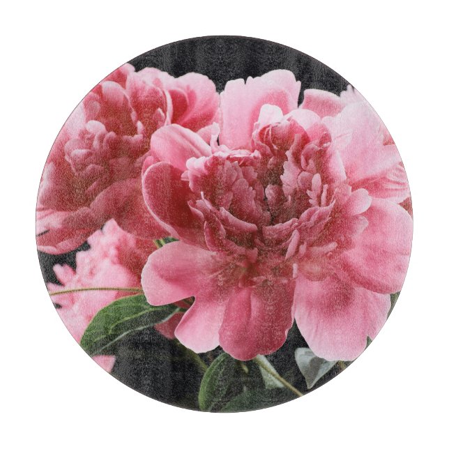 Tabla De Cortar Peony Bouquet Closeup: Rojo rosa (Anverso)