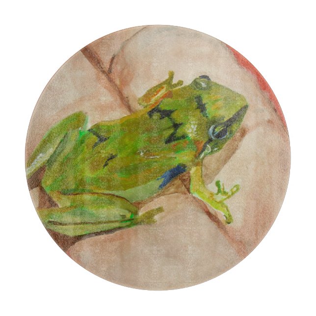 Tabla De Cortar Pequeña Rana Tropical (Anverso)
