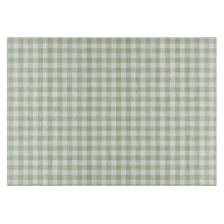 Tabla De Cortar Pequeño Sage y Gingham Blanco